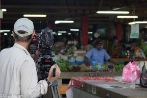 Filming in the market