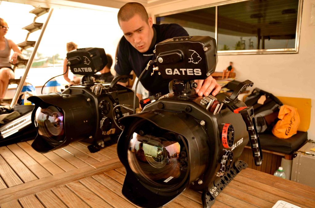 Underwater camera housings being prepared Just One Ocean