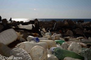 plastic washed ashore